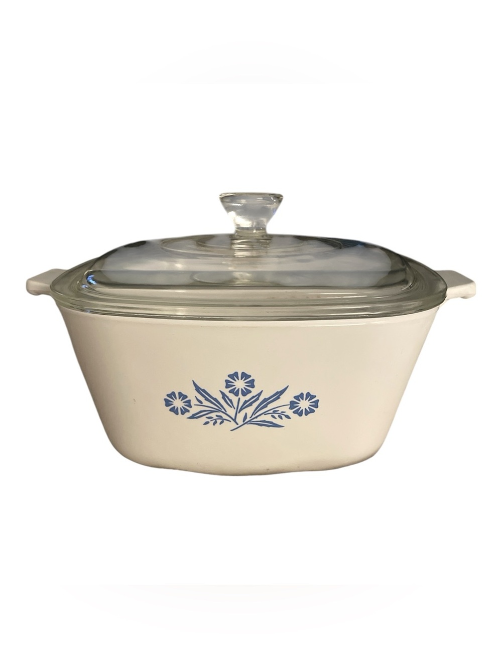 Corningware 1 3/4 Qt Square Casserole Dish- Blue Cornflower Pattern